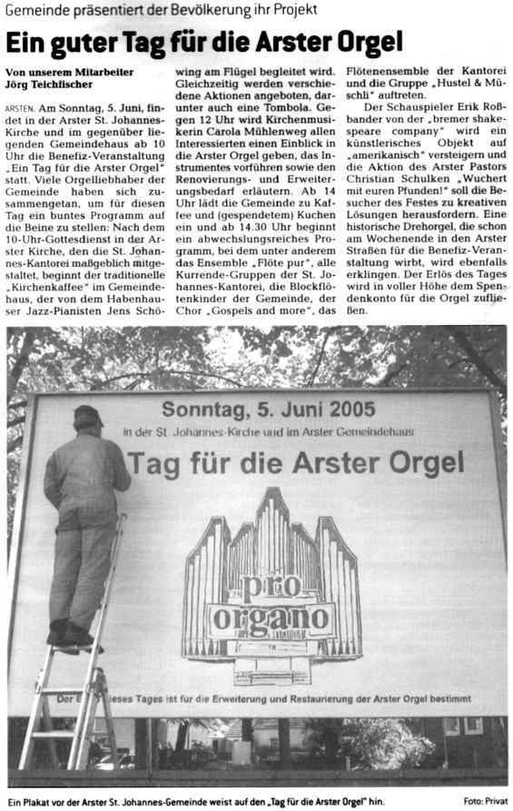 Bremer Anzeiger Links der Weser vom 1. Juni 2005