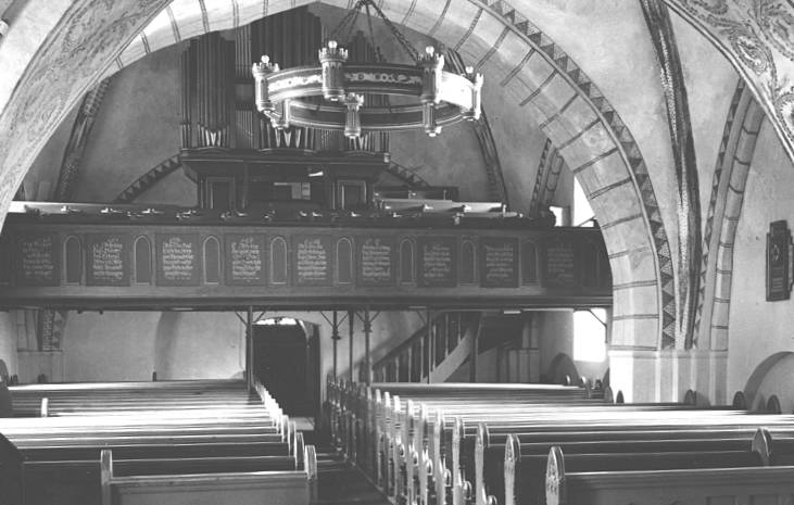 Arster Kirche Innenansicht Empore und Orgel im Jahre 1955